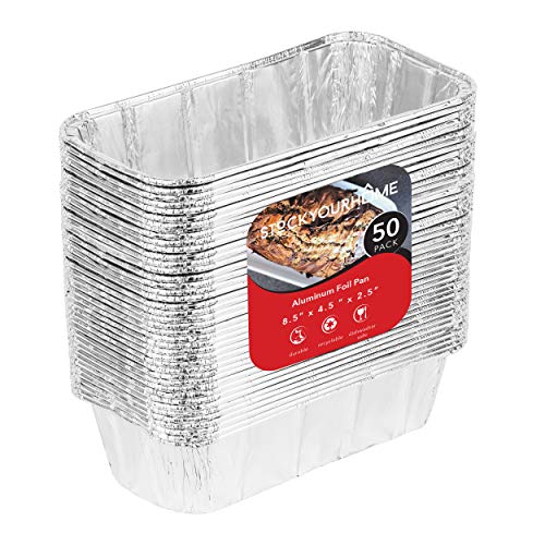 Moldes para pan para hornear pan (paquete de 50) Molde para pan de papel de aluminio de 8x4