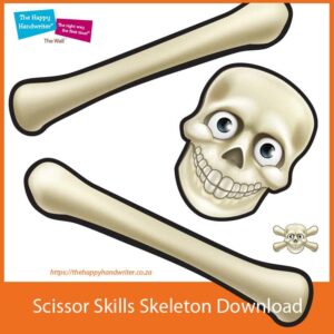Un divertido esqueleto de actividades de corte de Halloween para desarrollar habilidades de tijera para agregar a tus actividades de motricidad fina de Halloween.
